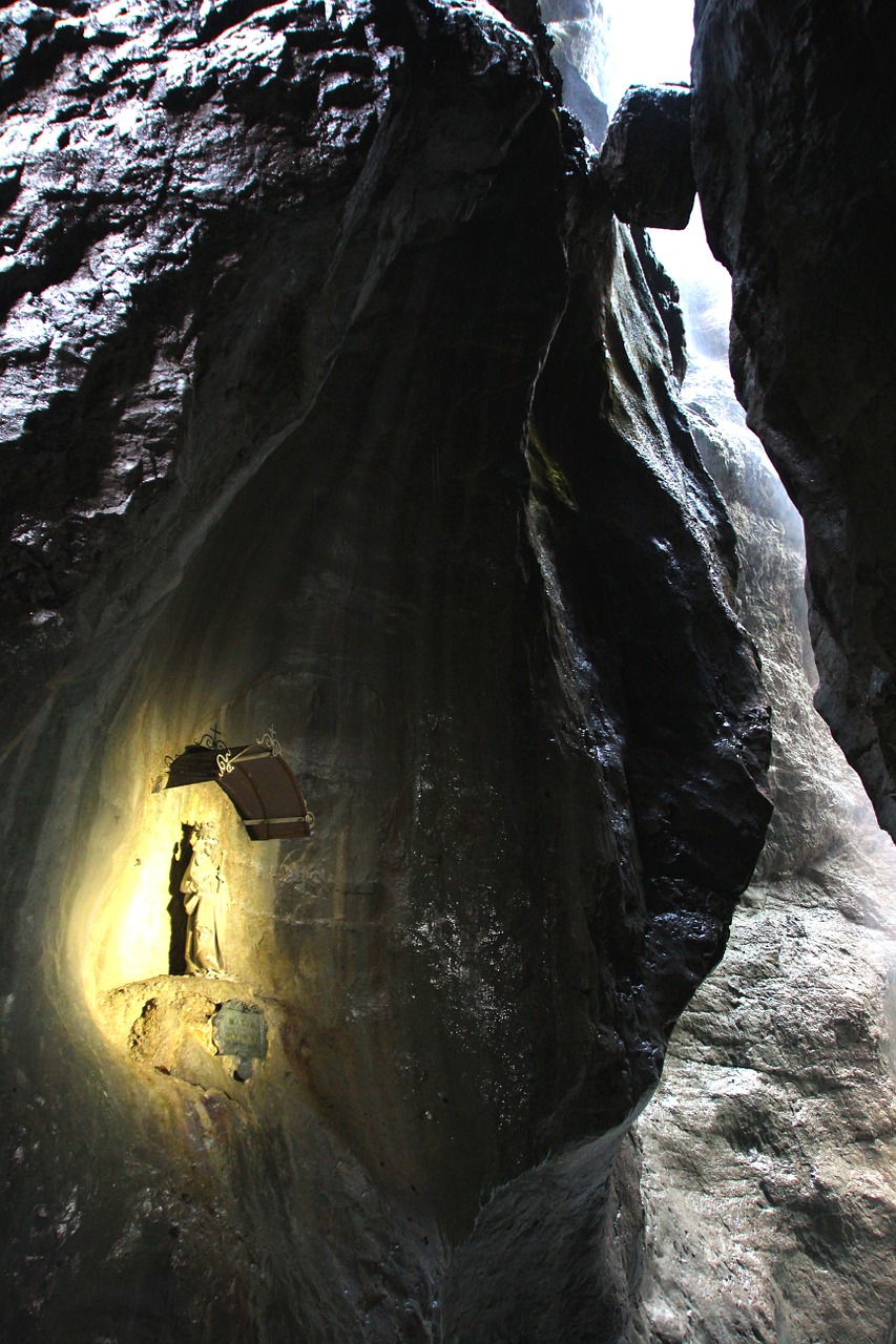 Madonna, Šventas, Partnachklamm, Upė, Lenktynės, Garmisch Partenkirchen, Gorge, Rokas, Dabartinis, Siena