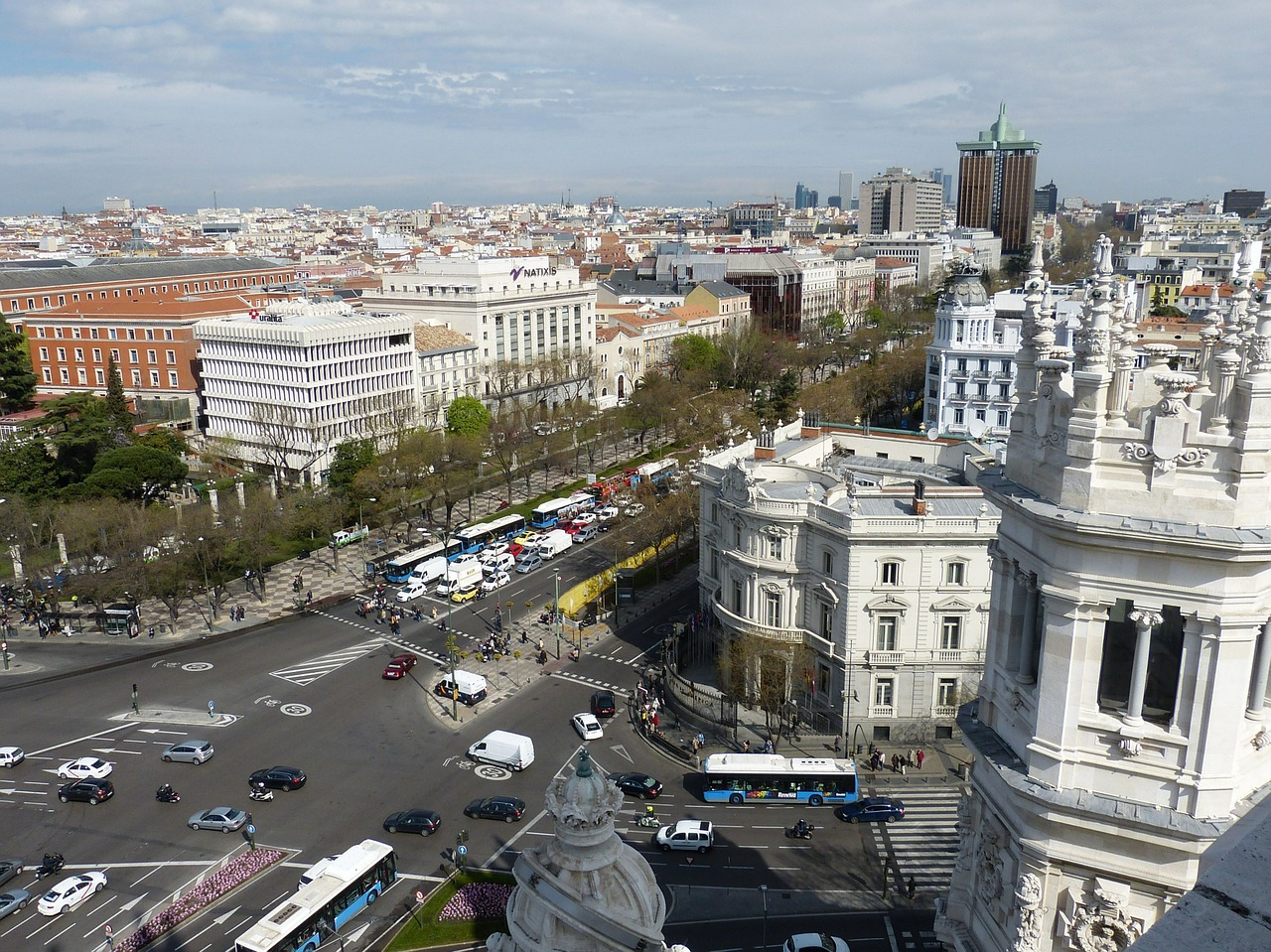Madride, Ispanija, Architektūra, Erdvė, Kastilija, Kapitalas, Eismas, Perspektyva, Vaizdas, Panorama