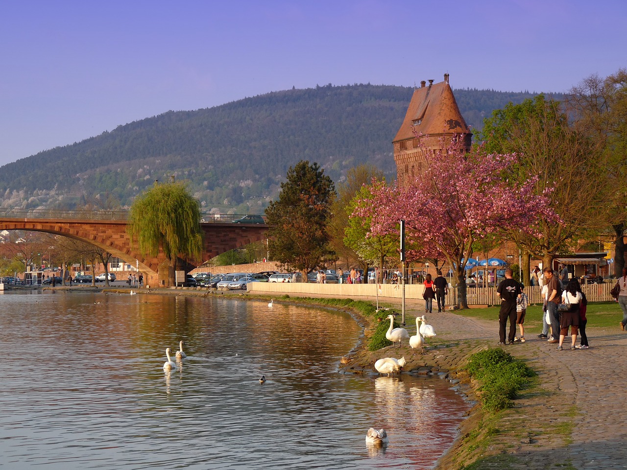 Pagrindinis,  Boardwalk,  Tiltas,  Dviejų Vartai,  Abendstimmung,  Miltenberg,  Bavarija, Nemokamos Nuotraukos,  Nemokama Licenzija