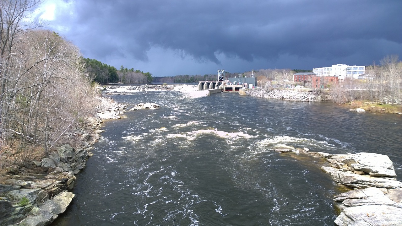 Maine, Upė, Kraštovaizdis, Hidroelektrinė, Užtvankos, Nemokamos Nuotraukos,  Nemokama Licenzija