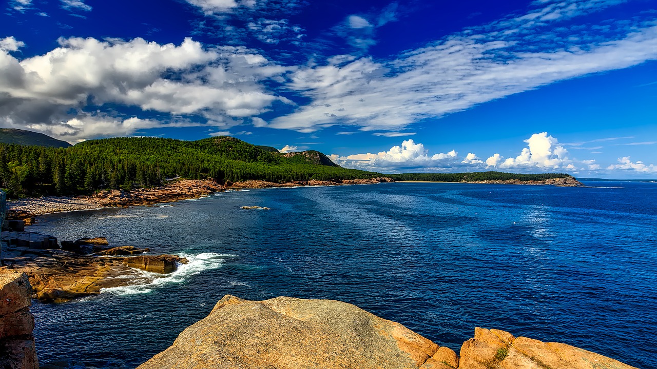 Maine, Jūra, Vandenynas, Vanduo, Apmąstymai, Kraštovaizdis, Dangus, Debesys, Panorama, Hdr