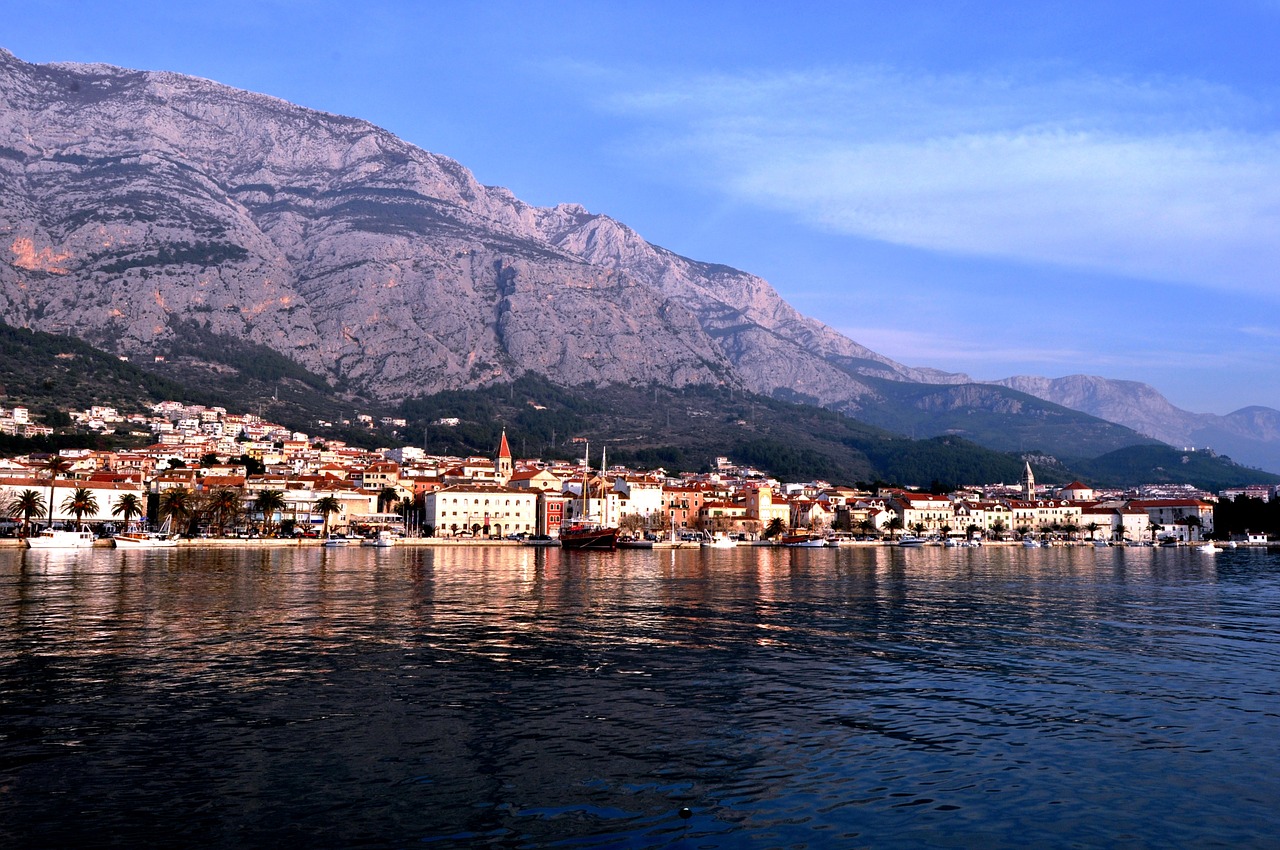 Makarska, Kroatija, Europa, Dalmatija, Adrijos Regionas, Jūra, Kelionė, Kraštovaizdis, Miestas, Kalnas