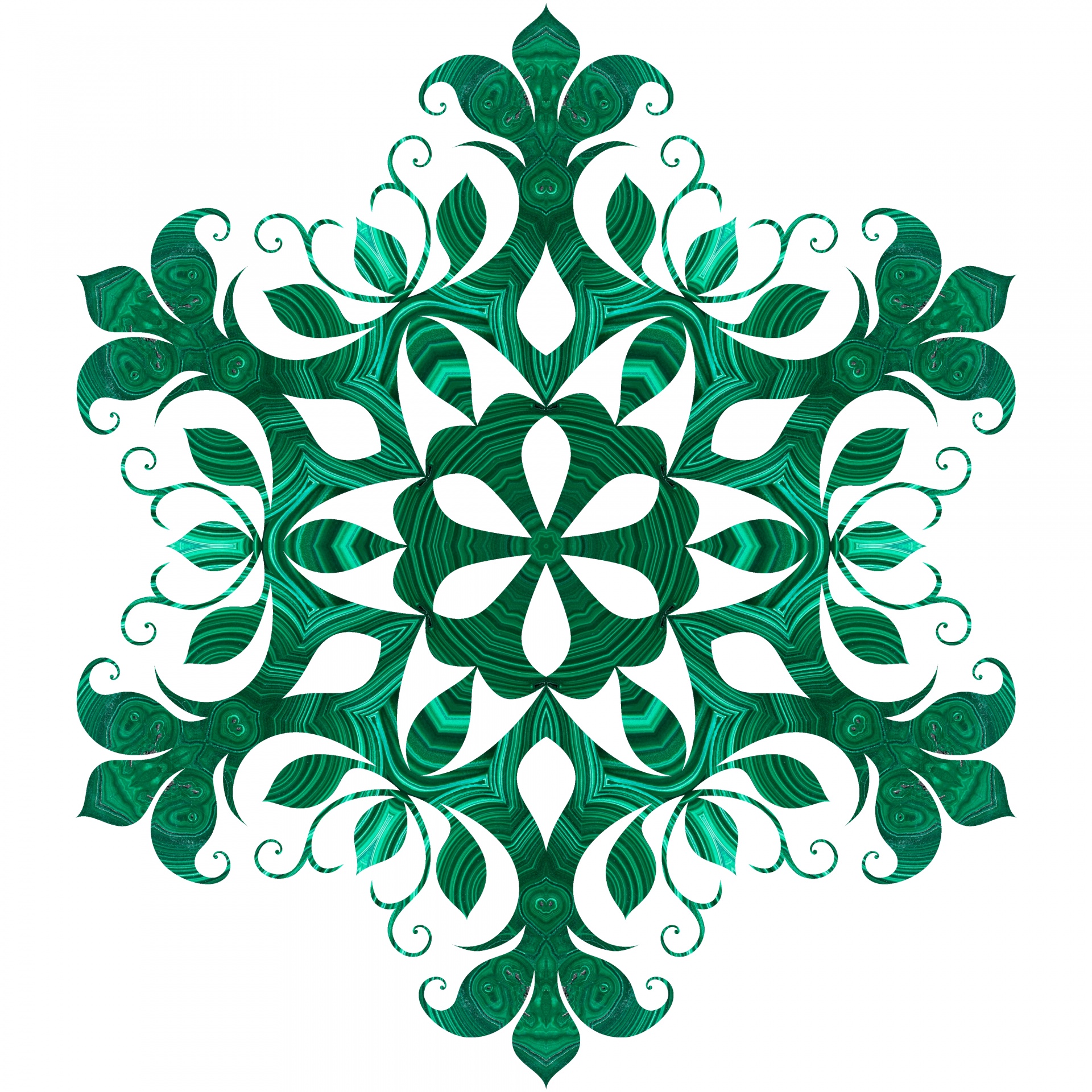 Kaleidoskopas,  Žalias,  Malachitas,  Ornamentas,  Subtilus,  Sudėtingas,  Izoliuotas,  Balta,  Fonas,  Brangus
