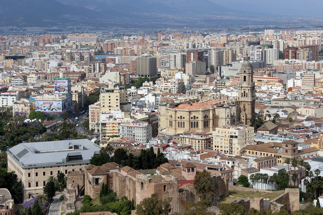 Malaga, Ispanija, Andalūzija, Panorama, Miestai, Miestas, Architektūra, Miesto Panorama, Kraštovaizdis, Katedra