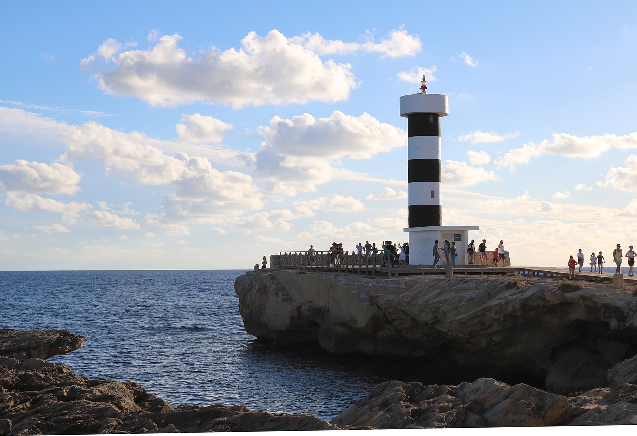 Maljorka, Colonia Sant Jordi, Švyturys, Kolonia De Sant Jordi, Jūrų, Viduržemio Jūros, Kranto, Atostogos, Kelionės, Būti