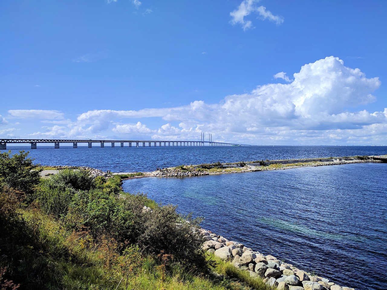 Malmės, Garsas, Öresund Tiltas, Lernacken, Švedija, Vandens, Dangus, Peržiūros, Švilpukas, Skandinavia