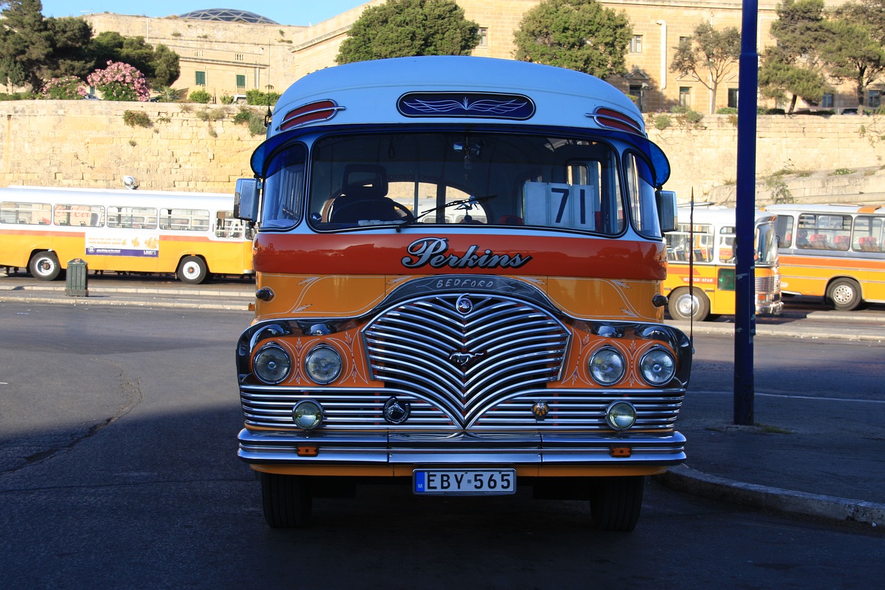 Malta, Autobusas, Geltona, Transportas, Europa, Viduržemio Jūros, Maltiečių, Senas, Visuomenė, Vintage