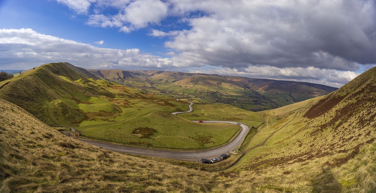 Mam Tor,  High Peak,  Castleton,  Derbyshire,  Jungtinė Karalystė,  Kraštovaizdis,  Anglija,  Peizažas,  Vaizdingas,  Kalvos