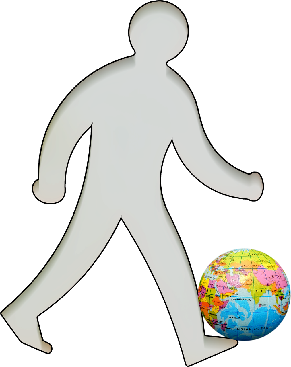 Vyras, Vaikščioti, Asmuo, Žmogus, Žemė, Gaublys, Planeta, Futbolas, Pasaulis, Futbolas