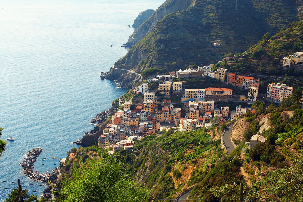 Manarola, Žvilgsnis Į Manarolą, Italy, Kaimas, Cinque Terre, Ispanų, Kraštovaizdis, Miestas, Riomaggiore, Pastatai