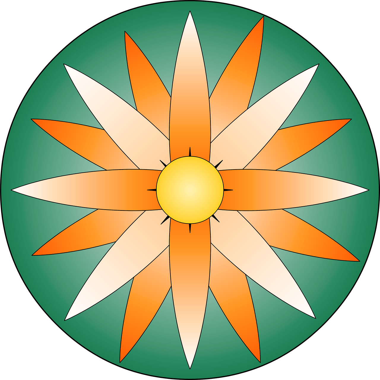 Mandala, Gėlė, Oranžinė Gėlė, Žalias, Rosacea, Nemokamos Nuotraukos,  Nemokama Licenzija