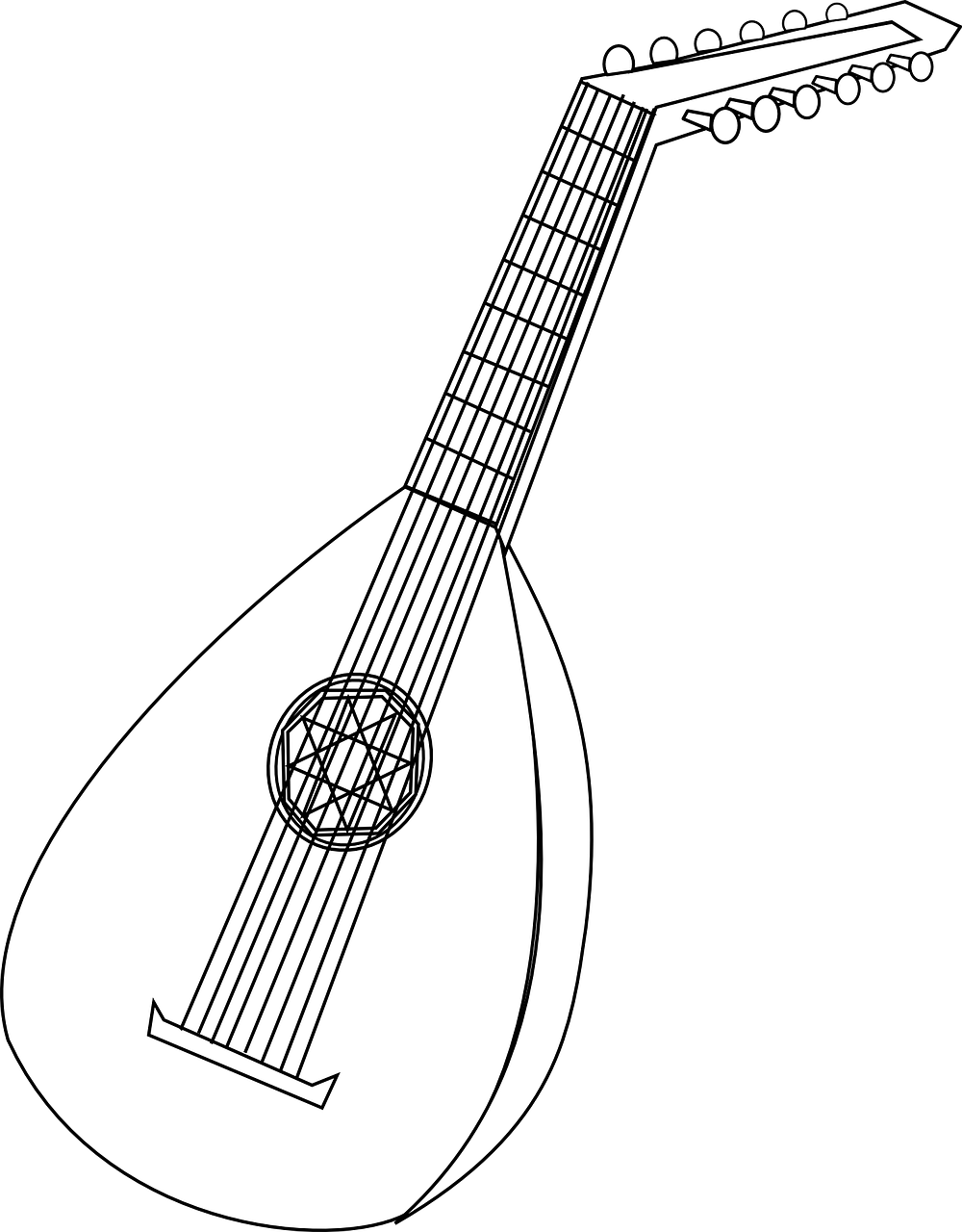 Mandolinas, Instrumentas, Luta, Muzika, Muzikinis Instrumentas, Muzikinis, Eilutė, Klasikinis, Styginis, Nemokama Vektorinė Grafika