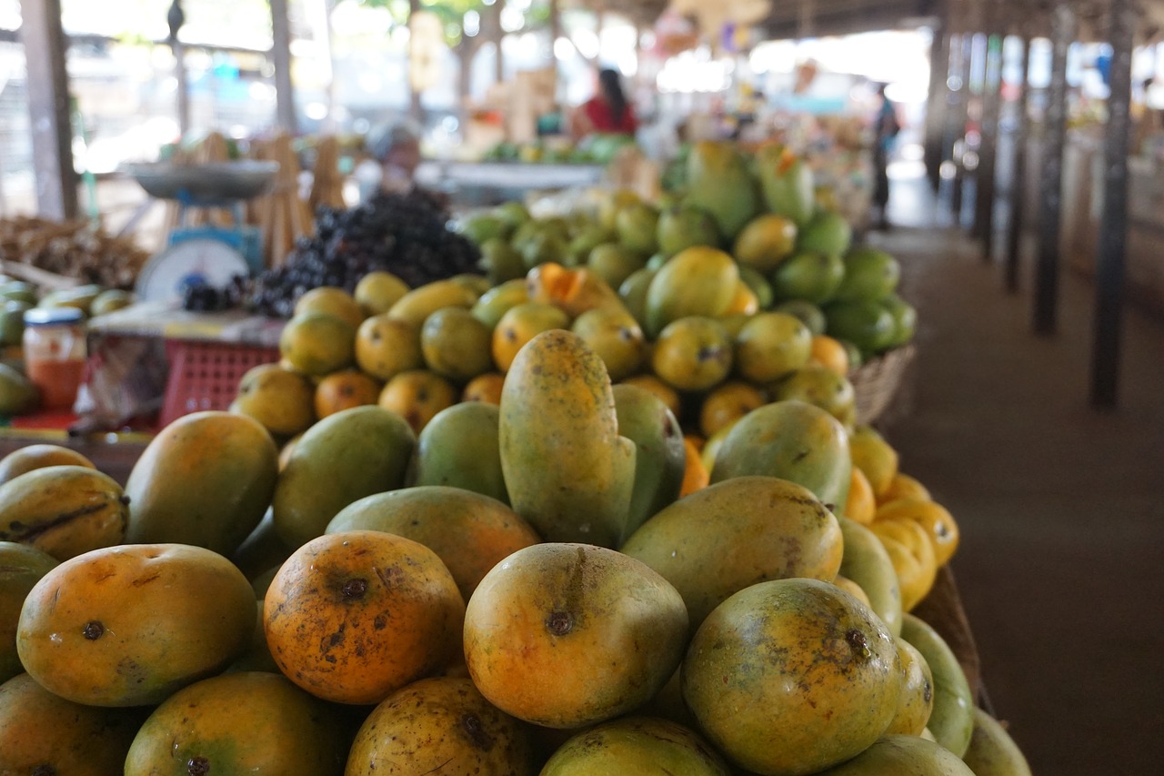 Mango, Vaisiai, Turgus, Šviežias, Atogrąžų, Geltona, Stovėti, Jaffna, Šri Lanka, Nemokamos Nuotraukos