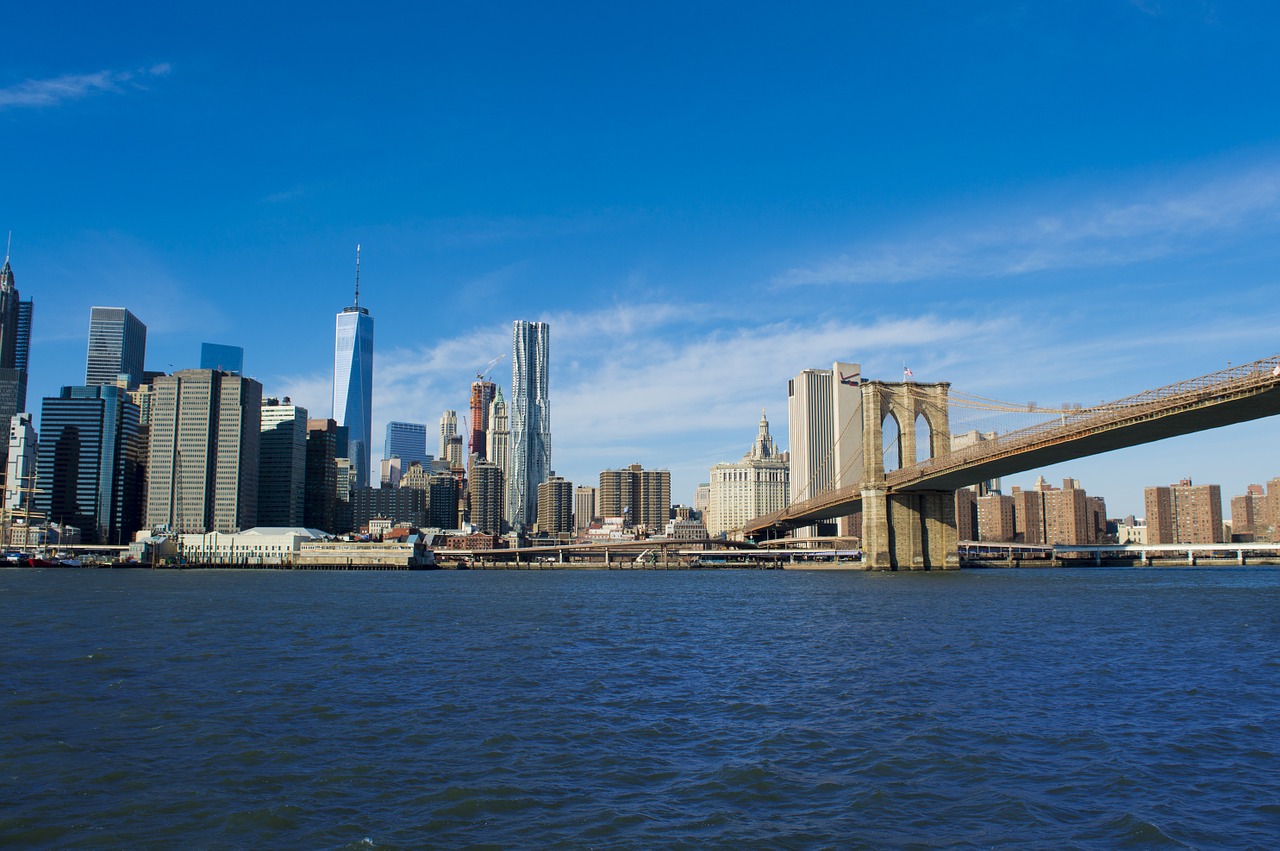 Manhatanas, Centro, Brooklynas, Miesto, Miestas, Amerikietis, Architektūra, Panorama, Usa, York