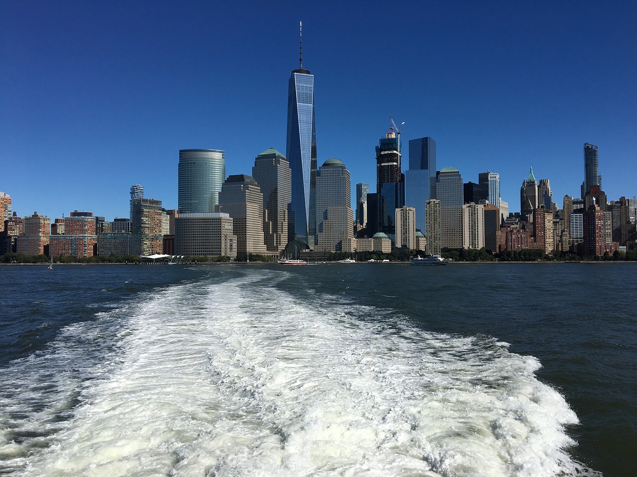 Manhattan Skyline, Laisvės Bokštas, Pabusti, Panorama, Upė, Dangoraižis, Nemokamos Nuotraukos,  Nemokama Licenzija