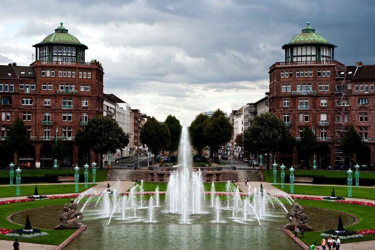 Manheimas, Fontanas, Centras, Friedrichsplatz, Nemokamos Nuotraukos,  Nemokama Licenzija