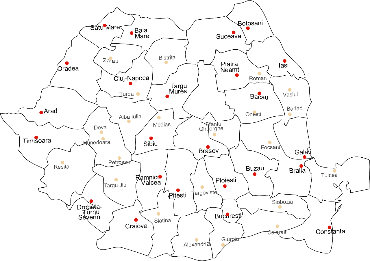 Žemėlapis, Romanija, Teritorijos, Atlasas, Nemokama Vektorinė Grafika, Nemokamos Nuotraukos,  Nemokama Licenzija