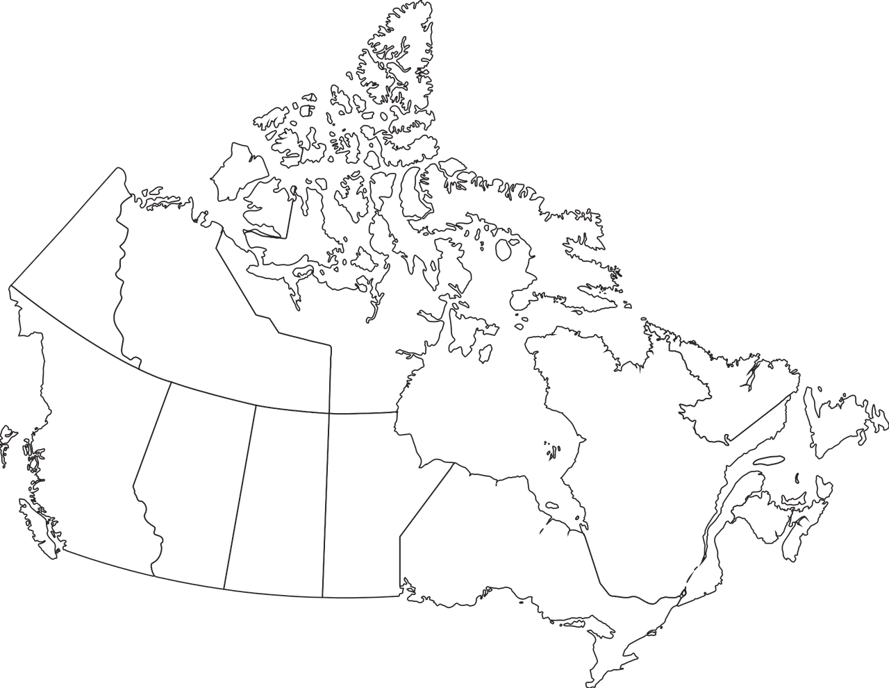 Žemėlapis, Kanada, Provincijos, Teritorijos, Alberta, Britų Kolumbija, Manitoba, Naujasis Bransvikas, Newfoundland Ir Labradoras, Naujoji Škotija