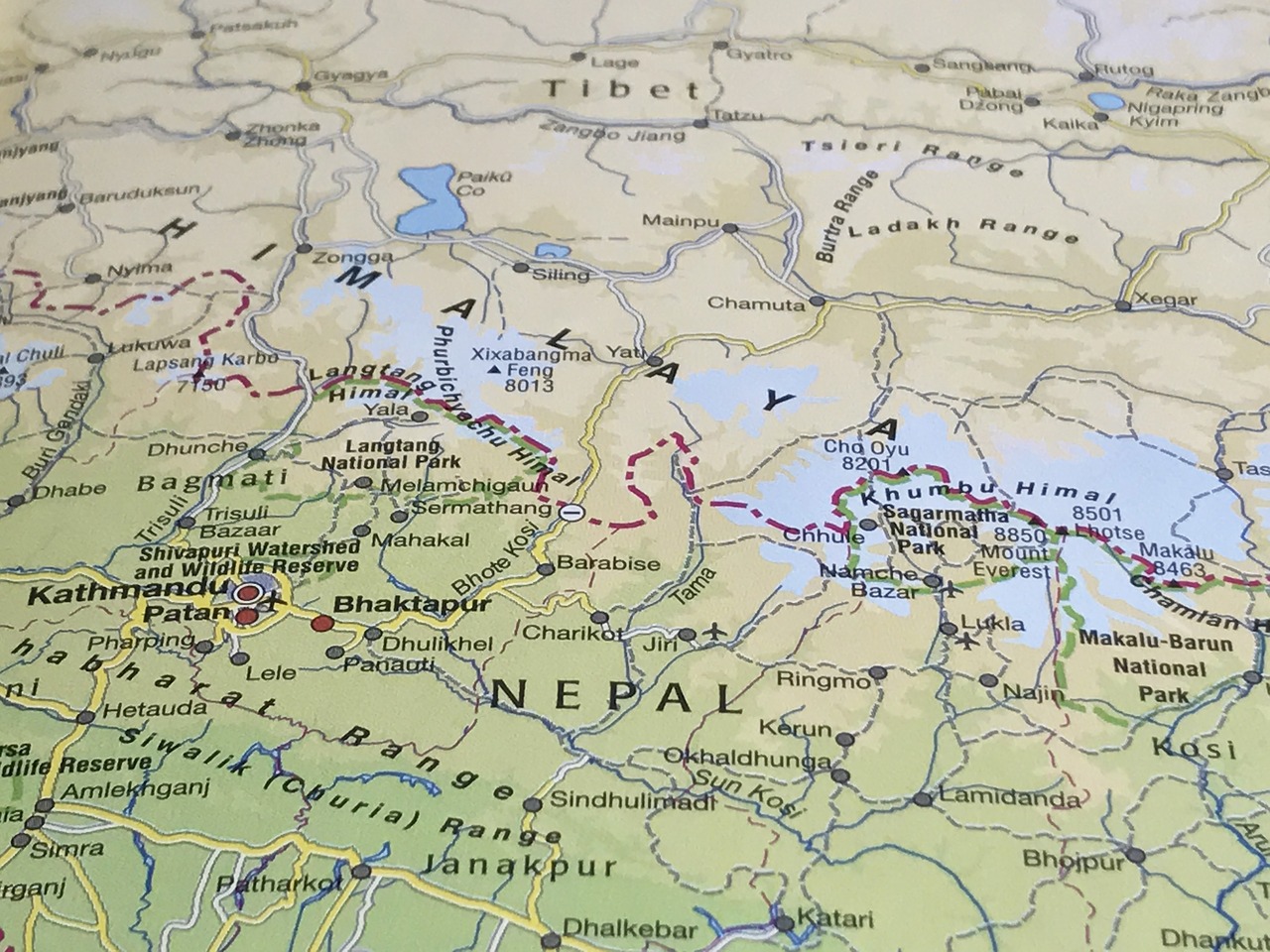 Žemėlapis, Himalaja, Tibetas, Geografija, Kelionė, Nepalas, Everest, Pasaulis, Dalai, Asija
