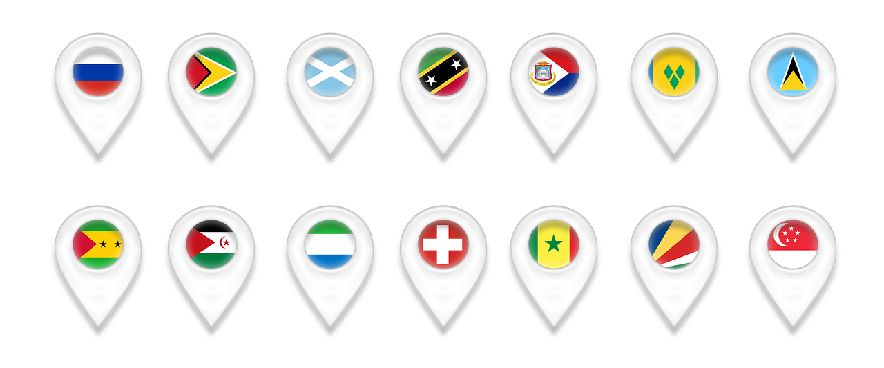 Žemėlapis, Žemėlapiai, Geografinė Padėtis, Pin, Rusija, Guyana, San-Andres-Y-Providencia, Saint-Kitts-Ir-Ne, Sint-Maarten, Saint-Vincent-And-The-Grenadines