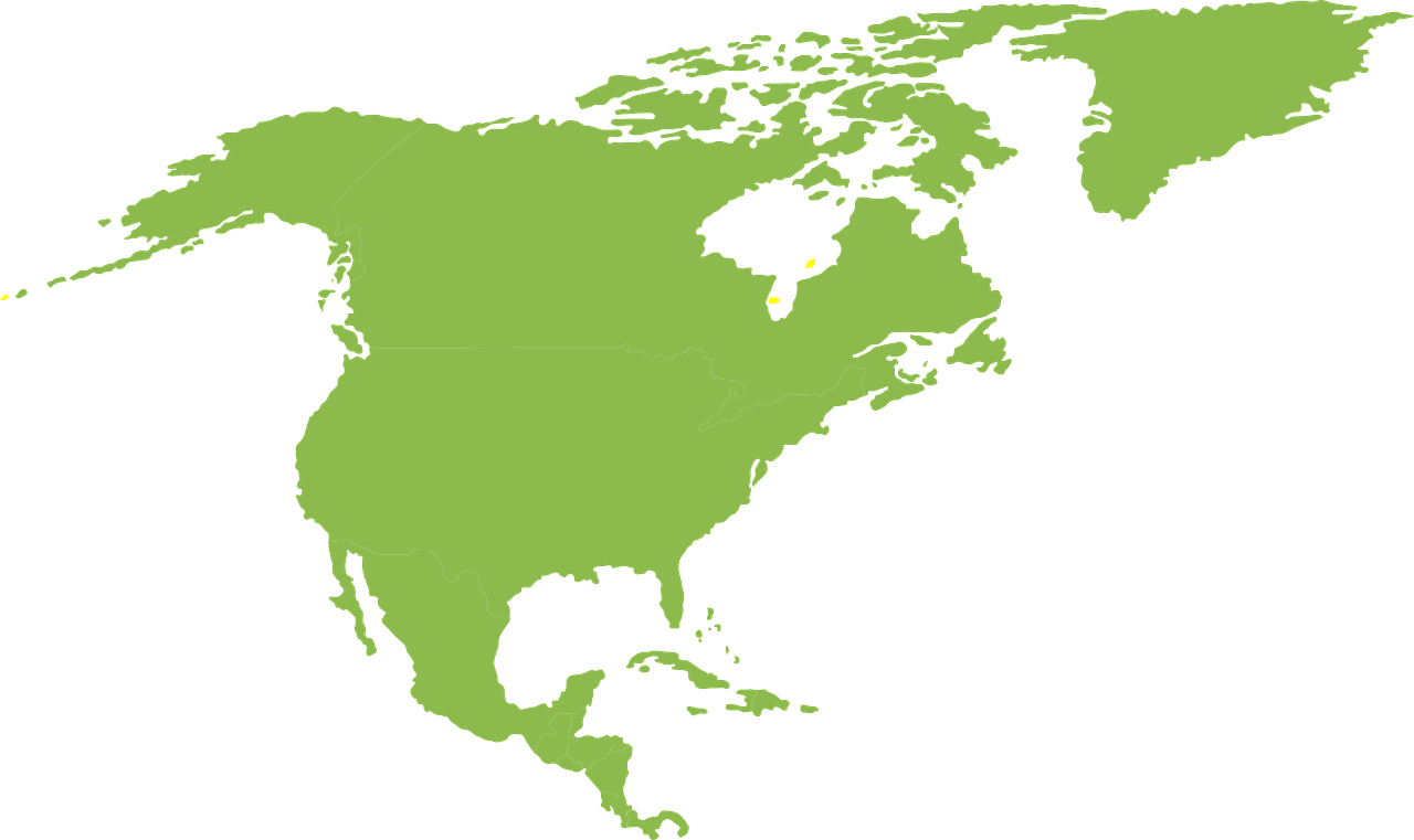 Žemėlapis, Šiaurės Amerika, Žemynas, Pasukta, Siluetas, Žalias, Nemokama Vektorinė Grafika, Nemokamos Nuotraukos,  Nemokama Licenzija