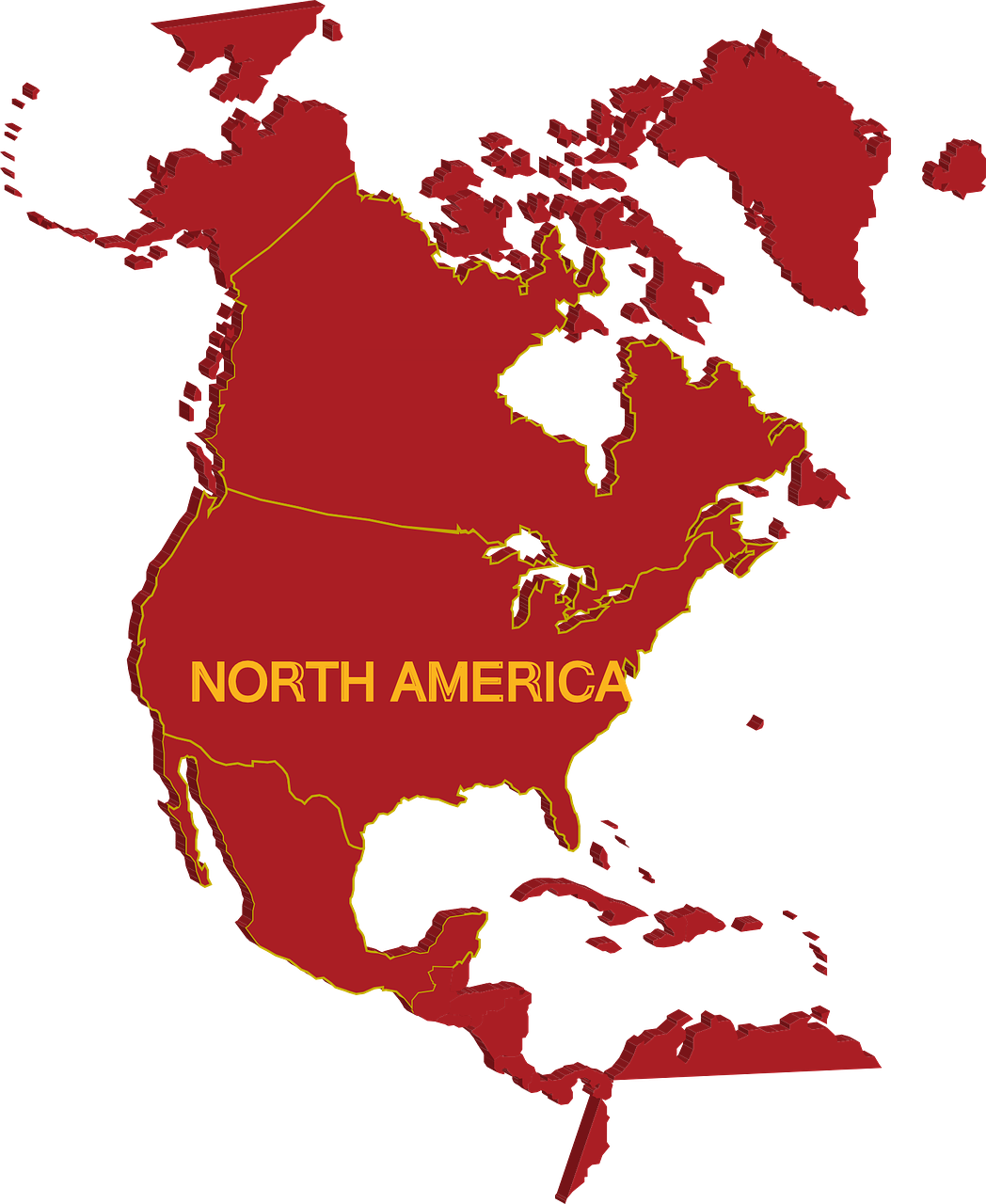 Žemėlapis, Šiaurė, Amerikietis, Geografija, Kanada, Usa, Meksika, Kartografija, Nemokama Vektorinė Grafika, Nemokamos Nuotraukos
