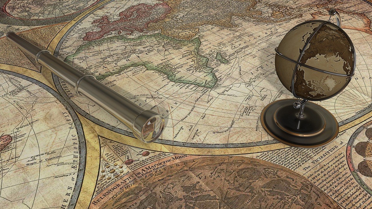 Pasaulio Žemėlapis, Žemėlapis, Popierius, Teleskopas, Žemynai, Gaublys, Žemė, Blizgesys, Fonas, Tapetai