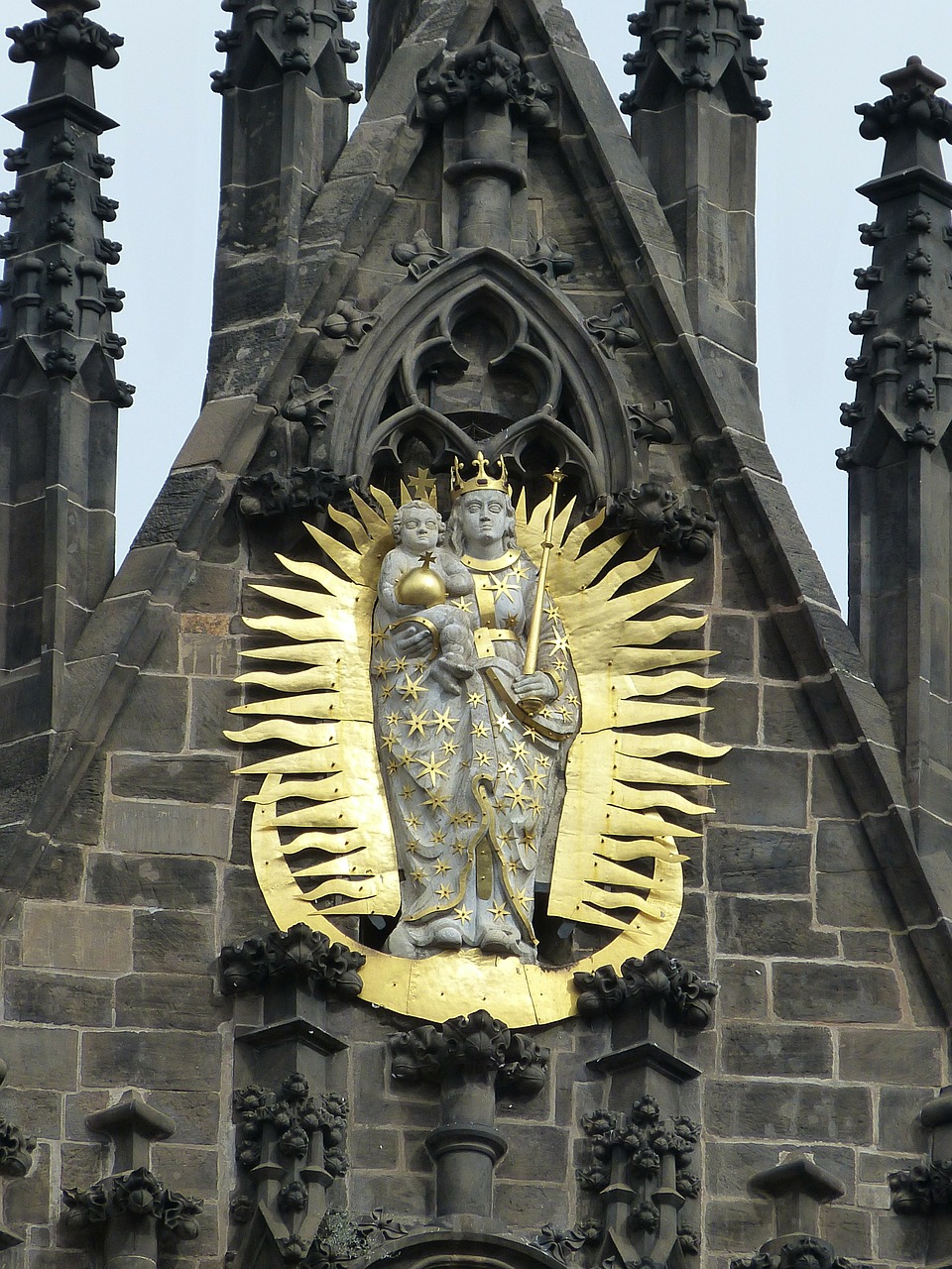 Marija, Prague, Čekijos Respublika, Kapitalas, Senamiestis, Istoriškai, Bažnyčia, Figūra, Barokas, Marian Column