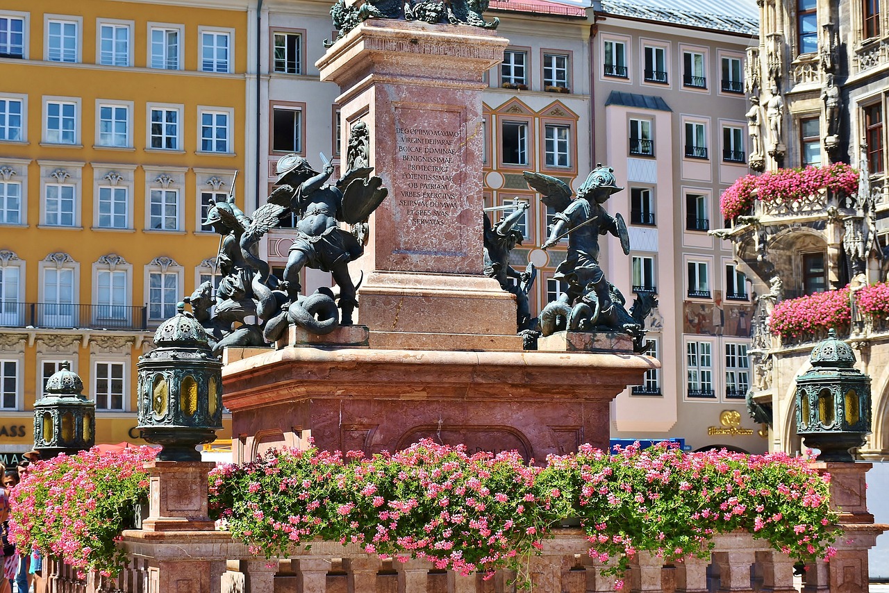 Marienplatz, Munich, Marian Column, Bavarija, Skulptūra, Figūra, Meno Kūriniai, Metalo Menas, Nemokamos Nuotraukos,  Nemokama Licenzija