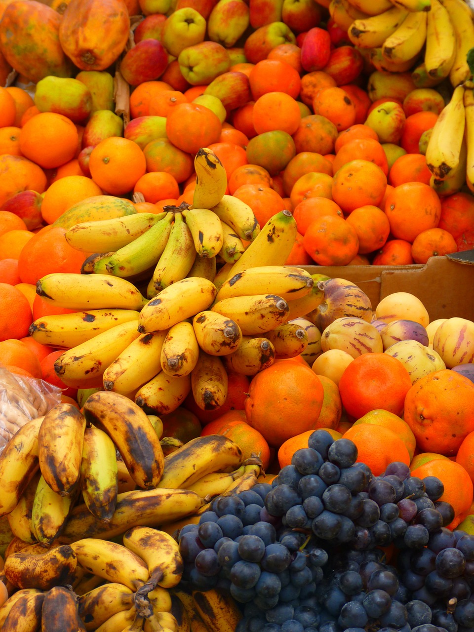 Ženklas, Vaisiai, Bananai, Apelsinai, Vynuogės, Nemokamos Nuotraukos,  Nemokama Licenzija