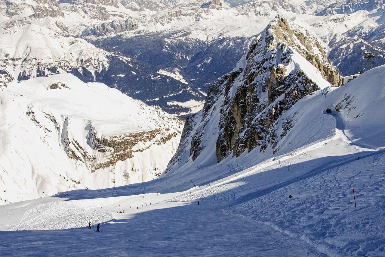 Marmolada, Dolomitai, Veneto, Belluno, Italy, Alpės, Sniegas, Žiemos Peizažas, Kalnas, Balta