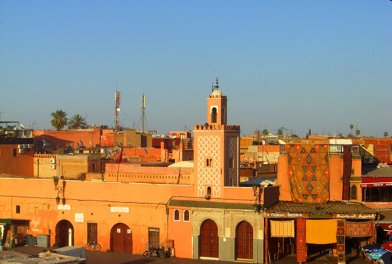 Marrakechas, Orientuotis, Marokas, Afrika, Senamiestis, Abendstimmung, Architektūra, Minaretas, Arabiškas, Šiaurės Afrika