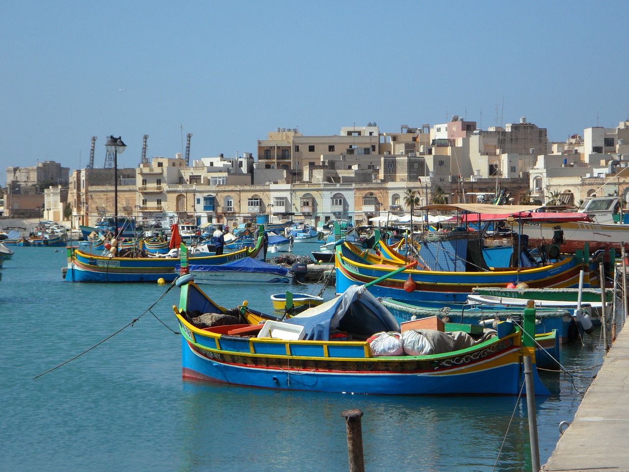 Marsaxlokk, Uostas, Luzzu, Uzzus, Malta, Spalvinga, Vaizdingas, Žvejybos Laivas, Žvejybos Laivai, Nemokamos Nuotraukos