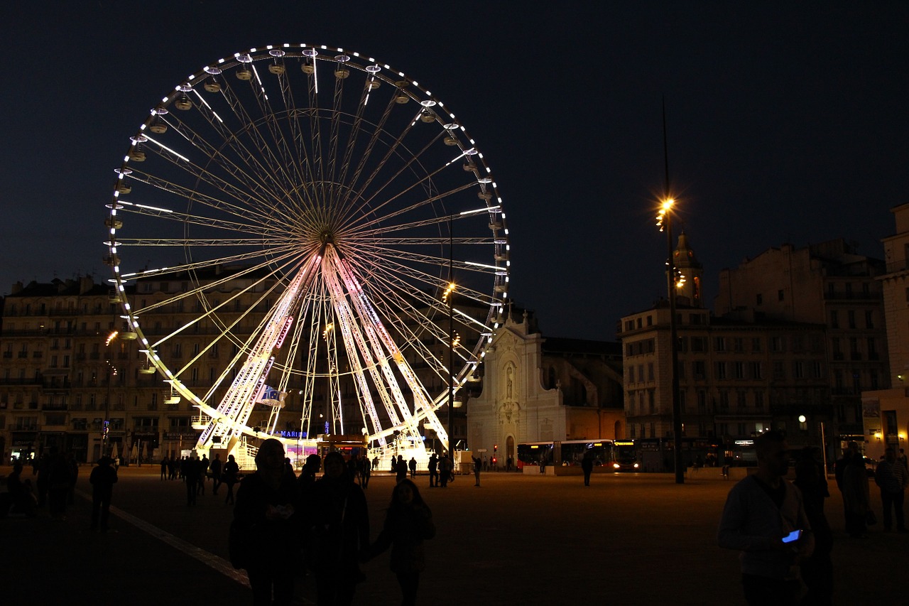 Marseille, Ratas, Naktis, Nemokamos Nuotraukos,  Nemokama Licenzija