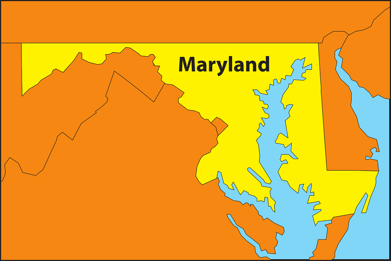 Maryland, Žemėlapis, Geografija, Valstybė, United, Valstijos, Amerikietis, Nemokama Vektorinė Grafika, Nemokamos Nuotraukos,  Nemokama Licenzija