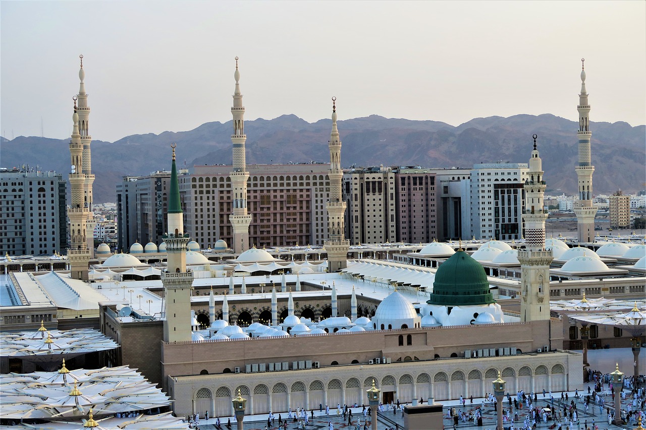 Masjid Nabawi,  Aš Į Mediną,  Medina,  Miestas,  Kelionė,  Architektūra,  Panoraminis,  Religija, Nemokamos Nuotraukos,  Nemokama Licenzija