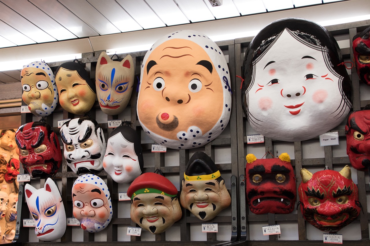 Kaukė, Japanese, Tokyo, Japonija, Veidas, Tradicija, Kultūra, Asakusa, Asian, Tradicinis