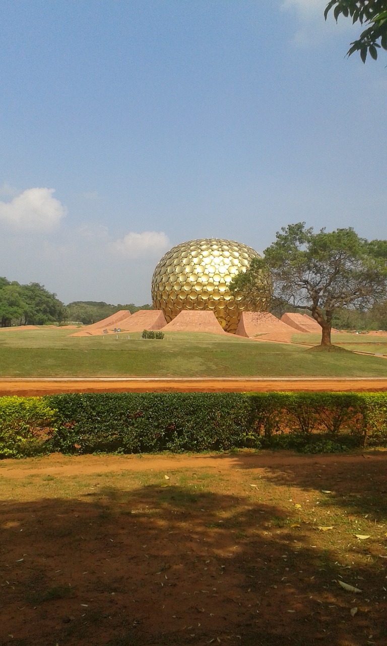 Matrimandir, Pondicherry, Indija, Auksas, Meditacija, Religija, Harmonija, Įkvėpimas, Transcendencija, Tylus