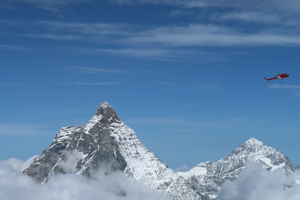 Matterhorn, Sraigtasparnis, Swiss, Zermatt, Nemokamos Nuotraukos,  Nemokama Licenzija