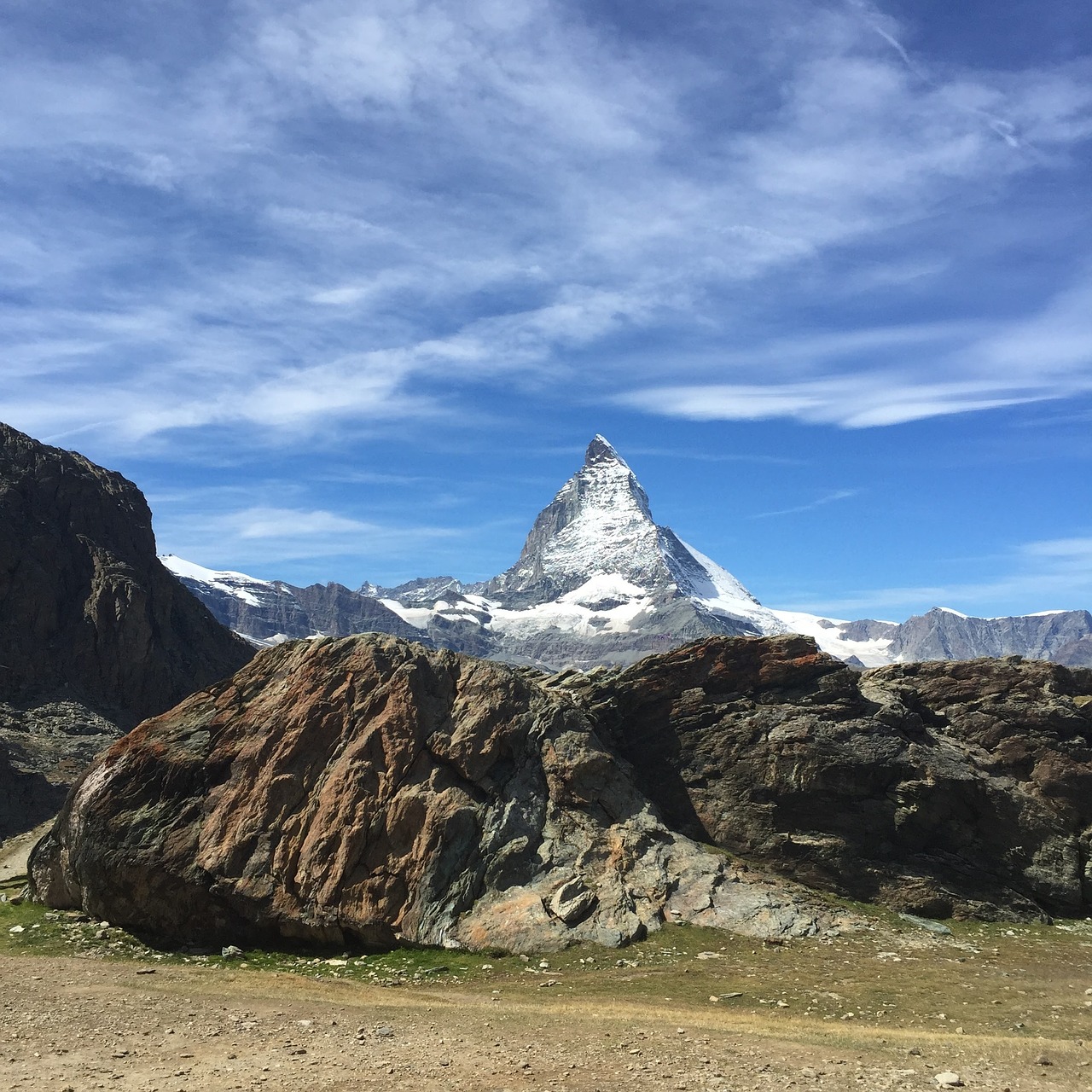 Matterhorn, Zermatt, Sniegas, Serija 4000, Kraštovaizdis, Hörnligrat, Aukšti Kalnai, Šveicarija, Nemokamos Nuotraukos,  Nemokama Licenzija