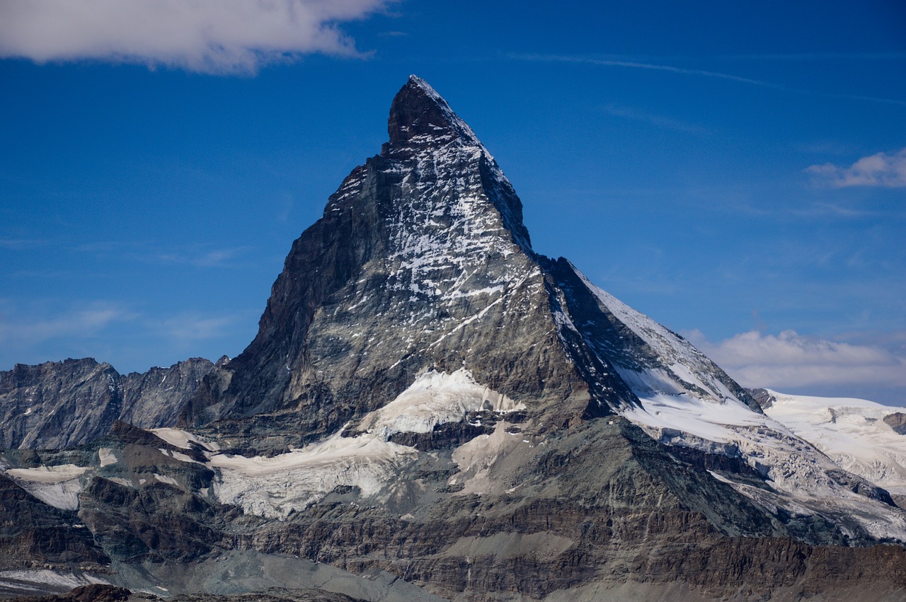 Matterhorn, Šveicarija, Alpių, Zermatt, Ledynas, Sniegas, Swiss Alps, Kraštovaizdis, Valais, Kalnai