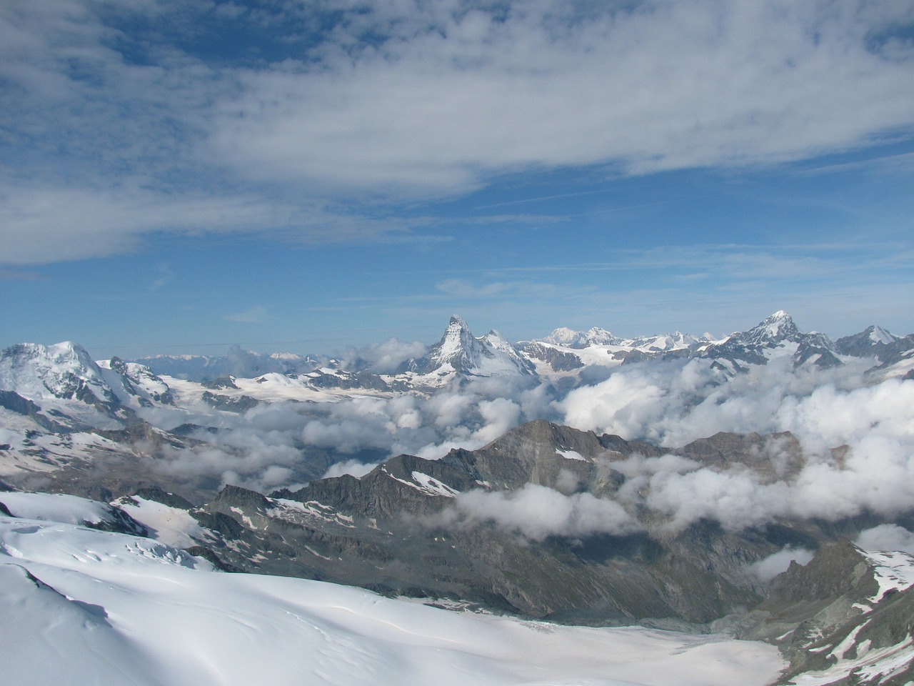 Matterhorn, Alpių, Kalnai, Sniegas, Kraštovaizdis, Valais, Alpinizmas, Aukšti Kalnai, Serija 4000, Aukštybinių Kalnų Kelionė
