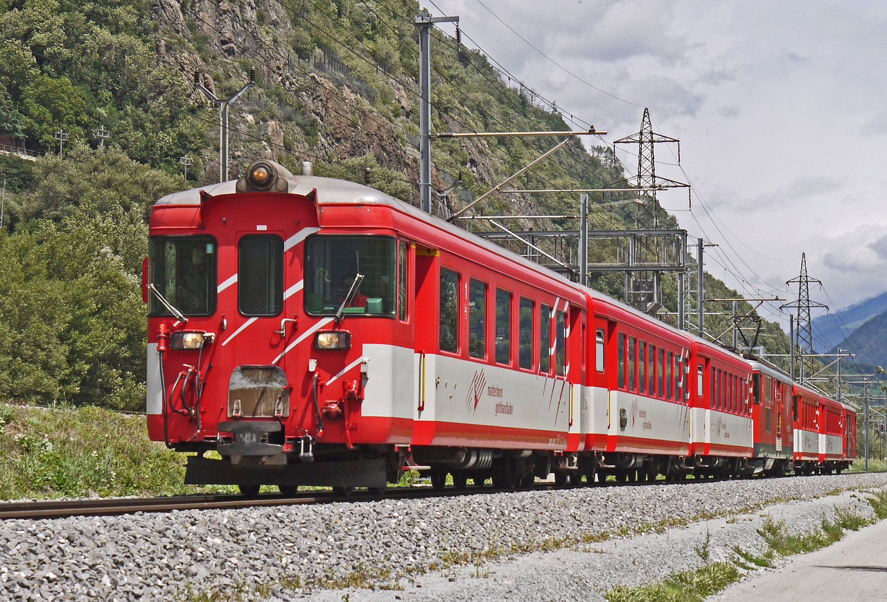 Matterhorn-Gotthard-Bahn, Mgb, Mokesčio Automobilis, Senas, Regioninis Traukinys, Ronos Slėnis, Siauras Gali Pajusti, Metro Takelis, Regioninis Traukinys Iki Zermato, Elektrinis Lokomotyvas