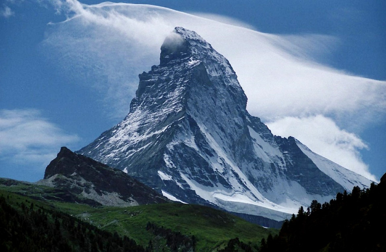 Matterhorn Smailė, Alpės, Kalnai, Kraštovaizdis, Šveicarija, Zermatt, Vaizdingas, Alpių, Dangus, Sniegas