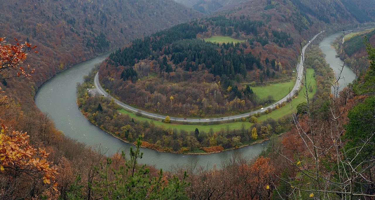 Meanderas, Fatra, Slovakija, Upė, Svėrimo Svarstyklės, Ruduo, Kelias, Šalis, Miškas, Medžiai