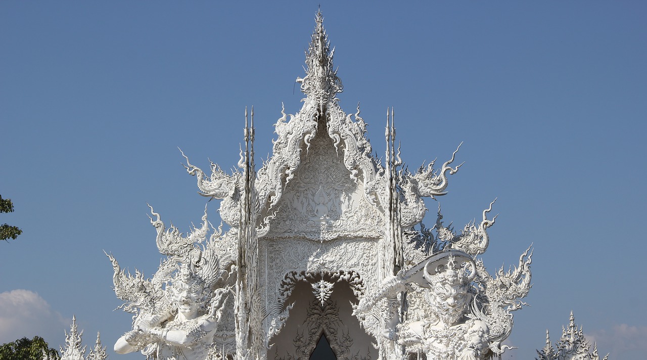 Priemonė, Wat Rong Khun, Tailando Šventykla, Chiang Rai Provincija, Chiang Rai, Balta, Tailandas, Religija, Bažnyčia, Budistinis
