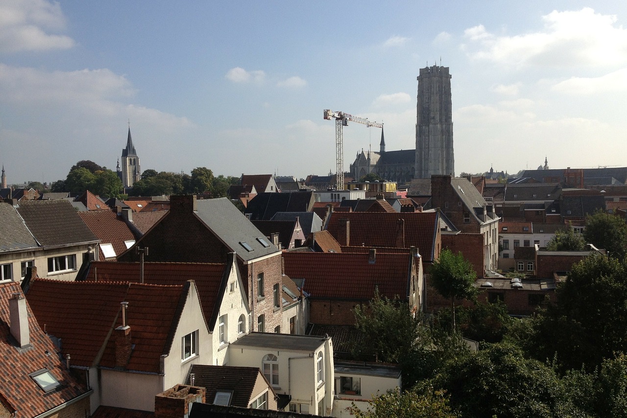 Mechelen, Saint Rombautstoren, Panorama, Bažnyčia, Nemokamos Nuotraukos,  Nemokama Licenzija