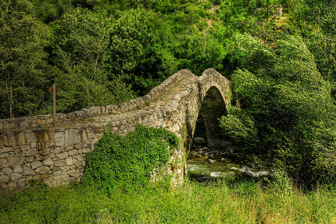 Viduramžių Tiltas, Pont De La Margineda, Andorra, Xiv Amžius, Romantika, Istorija, Nemokamos Nuotraukos,  Nemokama Licenzija