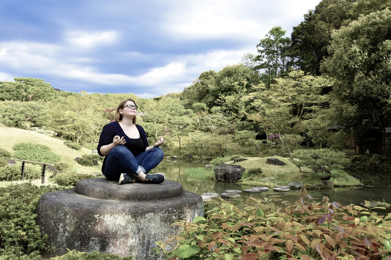 Meditacija, Japoniškas Sodas, Dangus, Atsipalaidavimas, Harmonija, Sodas, Idiliškas, Romantiškas, Medituoti, Japonijos Sodas