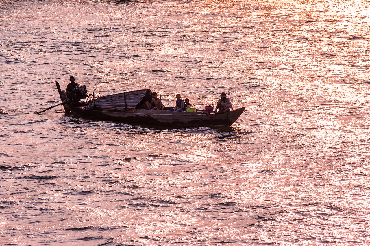 Mekong Upė, Upė, Abendstimmung, Boot, Laivas, Vanduo, Laivyba, Vietnamas, Kirsti, Nemokamos Nuotraukos